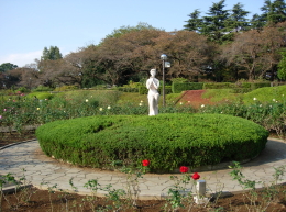 彫刻とバラ