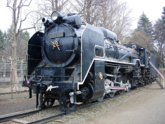 蒸気機関車D51-451。昭和15〜45年の30年間に、関東・東北を約176万km走行した機関車